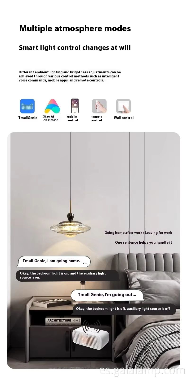 Dormitorio-Ambiente-Luz-Colgante-Inteligente Bedroom-Atmosphere-Smart-Pendant-Light